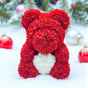 Medium Red LOVE Rose Bear
